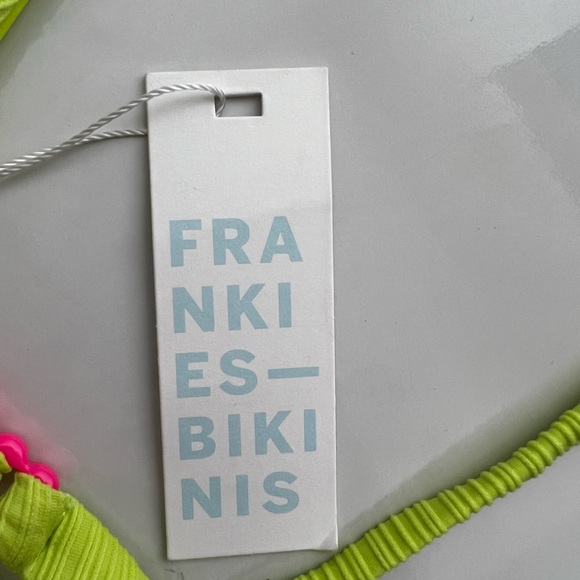 Kiwi (lime green), April Plisse Monokini one piece swimsuit XL - Picture 4 of 5